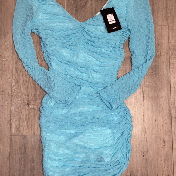 Blue runched dress - Picture 2 of 2